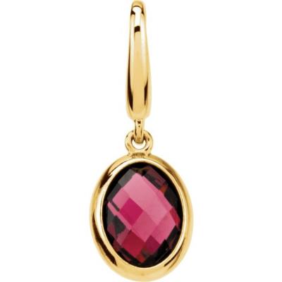 Genuine Rhodolite Garnet Charm