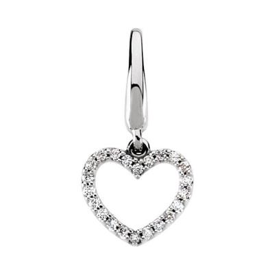 14K White 1/10 CTW Diamond Heart Charm