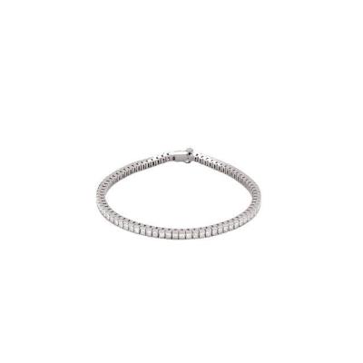 14K White 3 9/10 CTW Diamond Line 7 1/4" Bracelet