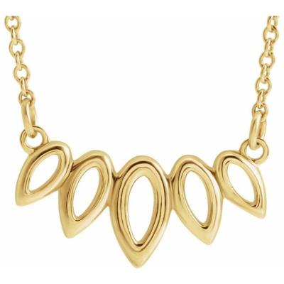 14K Yellow Gold Leaf 16-18" Necklace  