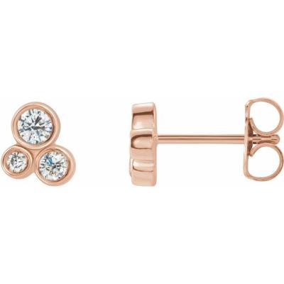 14K Rose 1/5 CTW Diamond Geometric Cluster Earrings 