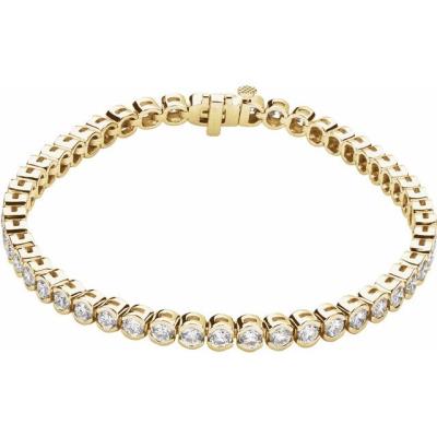 14K Yellow Gold 3 CTW Diamond Line 7.25" Bracelet