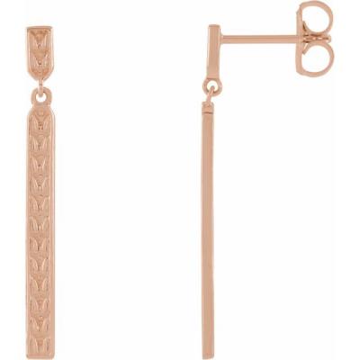 14K Rose Sculptural-Inspired Bar Earrings   