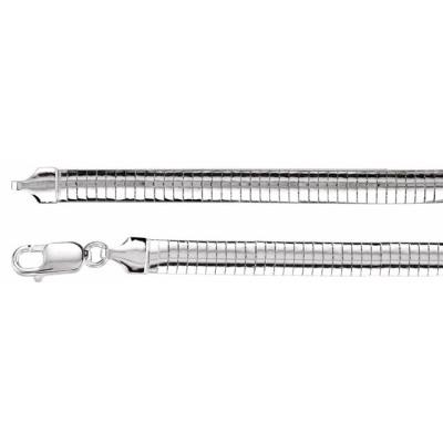 Sterling Silver 6 mm Solid Domed Omega 16" Chain