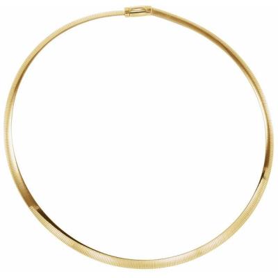 Ladies 14K Yellow Gold & White 6 mm Two-Tone Reversible Omega 7" Chain