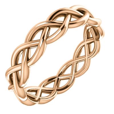 Ladies 14K White 4.7 mm Woven-Design Band Size 7