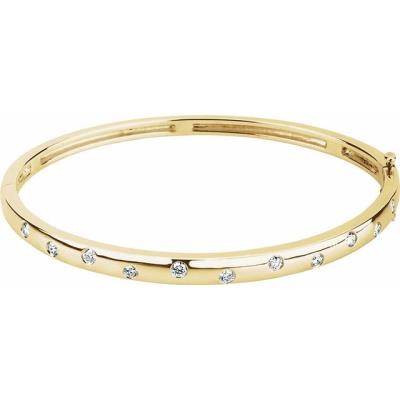 14K Yellow Gold 1/2 CTW Diamond Bangle Bracelet
