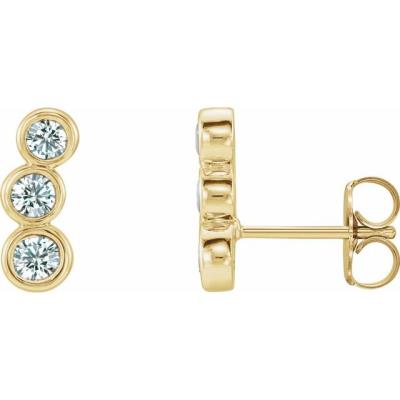 14K Yellow Gold 1/2 CTW Diamond Ear Climbers          