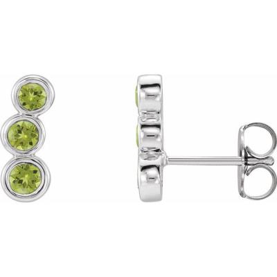 14K White Peridot Ear Climbers        