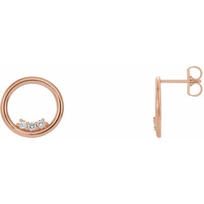 14K Rose 1/6 CTW Diamond Circle Earrings   