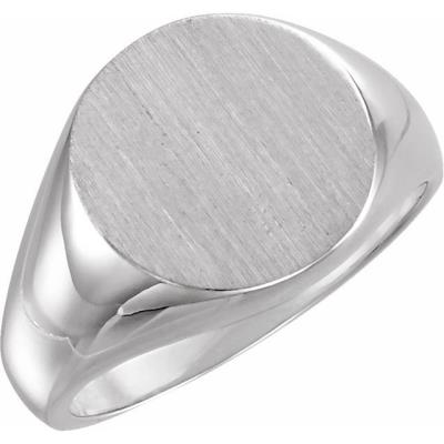 Sterling Silver 15 mm Round Signet Ring