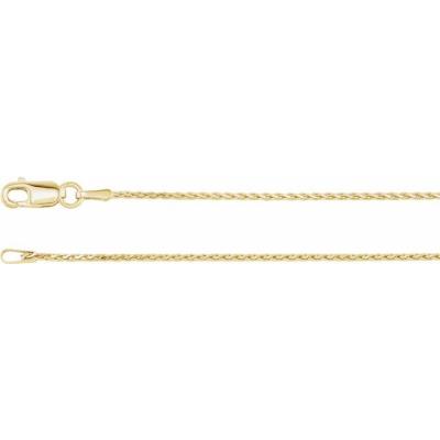 Ladies 14K Yellow Gold 1 mm Diamond Cut Wheat 24" Chain