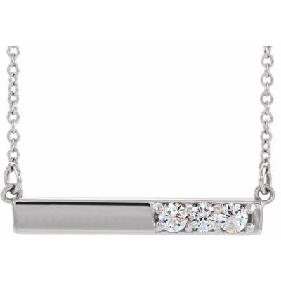 Sterling Silver 1/5 CTW Diamond Bar 16-18" Necklace 