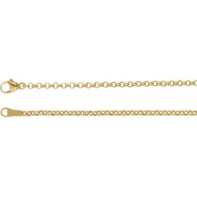 18K Yellow Gold 2.4 mm Rolo 16" Chain  