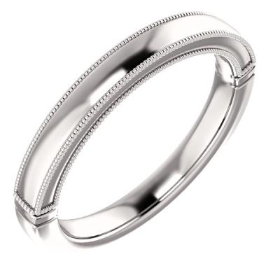 10K White Band for 4.5 mm Square Ring
