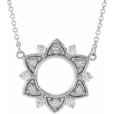 14K White 1/3 CTW Diamond Accented 16" Necklace