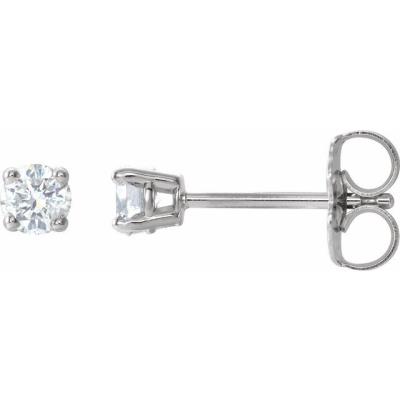 14K White 1/5 CTW Diamond Earrings