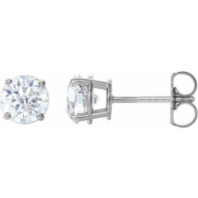 14K White 1 1/2 CTW Diamond Earrings 