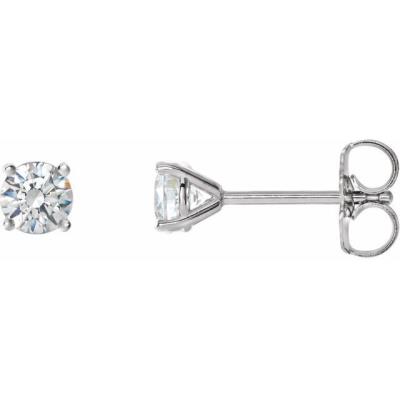14K White 3/4 CTW Diamond 4-Prong Cocktail-Style Earrings