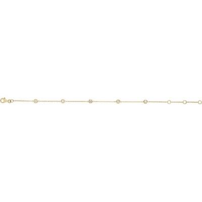 14K Yellow Gold 1/4 CTW Diamond Bezel-Set 5-Station Bracelet 