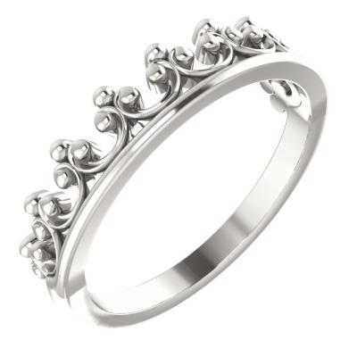 Ladies 14K Rose Stackable Crown Ring 