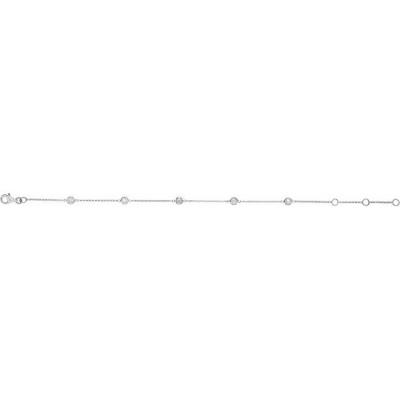 14K White 1/4 CTW Diamond Bezel-Set 5-Station Bracelet 
