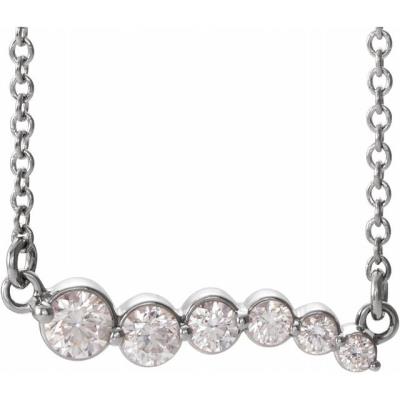 14K White 1/4 CTW Diamond Graduated 18" Necklace  