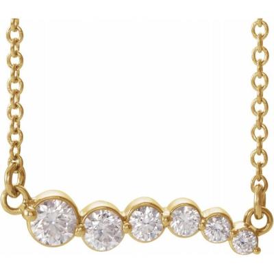 14K Yellow Gold 1/4 CTW Diamond Graduated 16" Necklace  