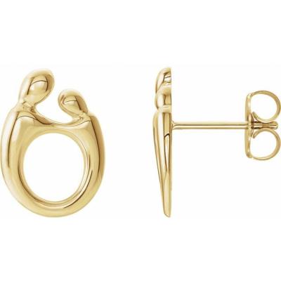 14K Yellow Gold 13x10 mm Mother and Child® Left Earring