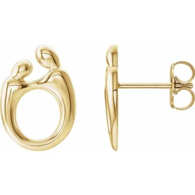 14K Yellow Gold 13x10 mm Mother and Child® Right Earring