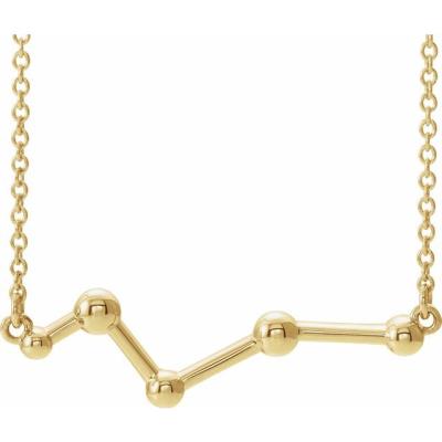 14K Yellow Gold Constellation Bar 18" Necklace 
