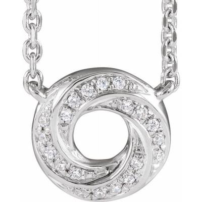 14K White .06 CTW Diamond Geometric 18" Necklace 
