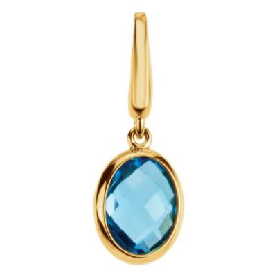 Genuine Swiss Blue Topaz Charm
