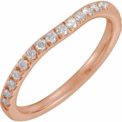 Ladies 14K Rose 1/4 CTW Diamond French Set Band
