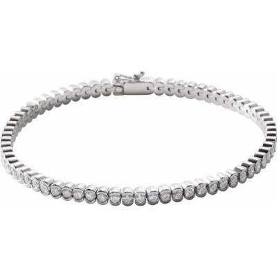 14K White 3 CTW Diamond Line 7" Bracelet   
