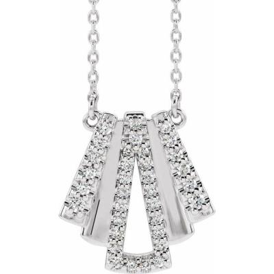 14K White 1/5 CTW Diamond Art Deco 18" Necklace