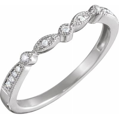 Ladies 14K White .07 CTW Diamond Milgrain Band 