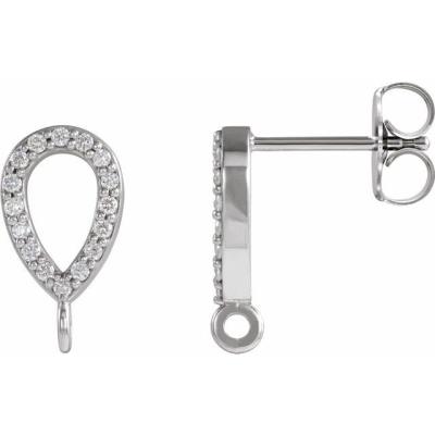 14K White .07 CTW Diamond Accented Earring Top