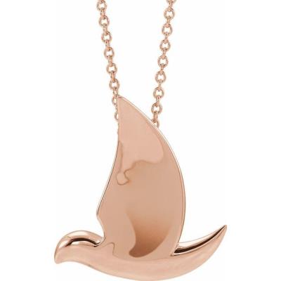 14K Rose Holy Spirit Dove 16-18" Necklace  