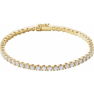 14K Yellow Gold 5 CTW Diamond Line 7" Bracelet   