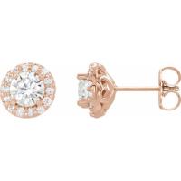 14K Rose 5/8 CTW Diamond Earrings    