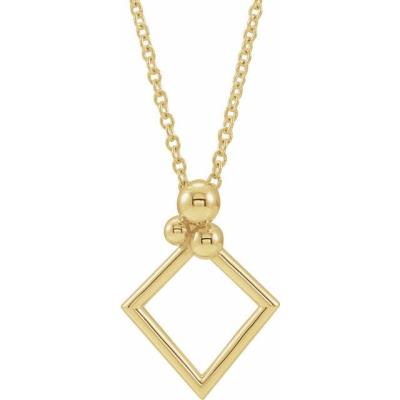 14K Yellow Gold Geometric 16-18" Necklace