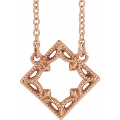 14K Rose Vintage-Inspired Geometric 16" Necklace