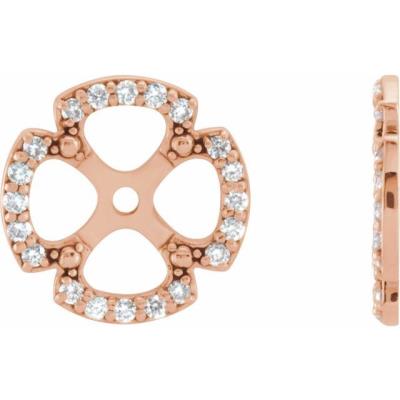 Ladies 14K Rose 1/5 CTW Diamond Earring Jackets