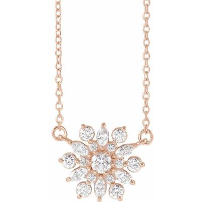 14K Rose 1/2 CTW Diamond Vintage-Inspired 18" Necklace