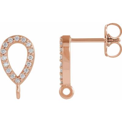 14K Rose .07 CTW Diamond Accented Earring Top