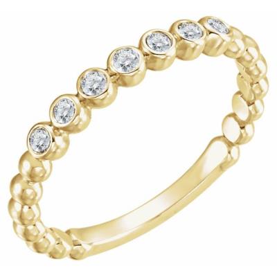 14K Yellow Gold 1/6 CTW Diamond Stackable Ring