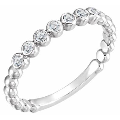 14K White 1/6 CTW Diamond Stackable Ring