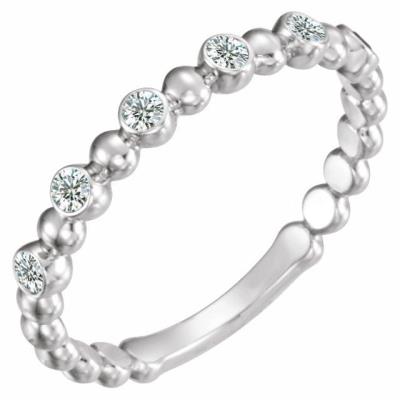 Ladies 14K White 1/8 CTW Diamond Stackable Ring    
