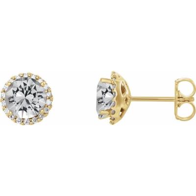 14K Yellow Gold 5/8 CTW Diamond Earrings